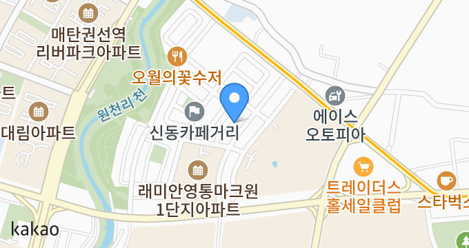 원요가샬라 (수원신동) 위치 지도